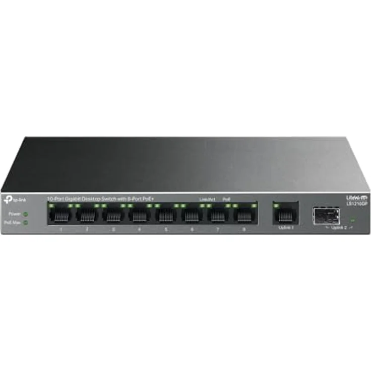 TP-Link 10-Port-Desktop-GIGABIT-Switch MIT 8 POE+-Ports, Originales Markenprodukt, Zwei Jahre Garantie gegen Herstellungsfehler – Bild 1