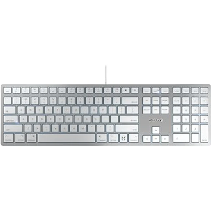 CHERRY TAS KC 6000 C FOR MAC Corded US-Layout silver/white, Tastatur, Silber – Bild 1