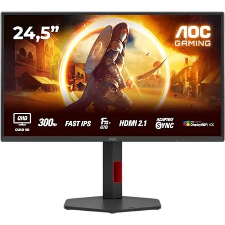 AOC Gaming Q25G4SR - 255 Zoll Quad HD Monitor, 300 Hz, 1 ms, HDR400, schwarz-rot – Bild 2