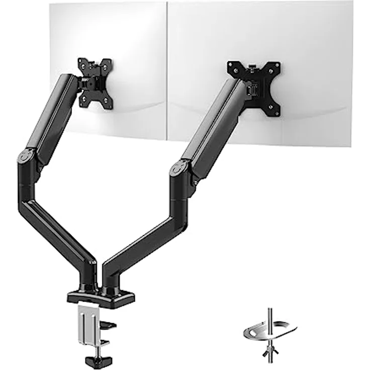 GRIFEMA Monitor Halterung 2 Monitore, für 13-32 Zoll Bildschirm, Monitor Stand Dual Monitor Arm Höhenverstellbar Drehungbar, Monitorhalterung Max 9Kg, Bildschirmhalterung Vesa 75x75/100x100