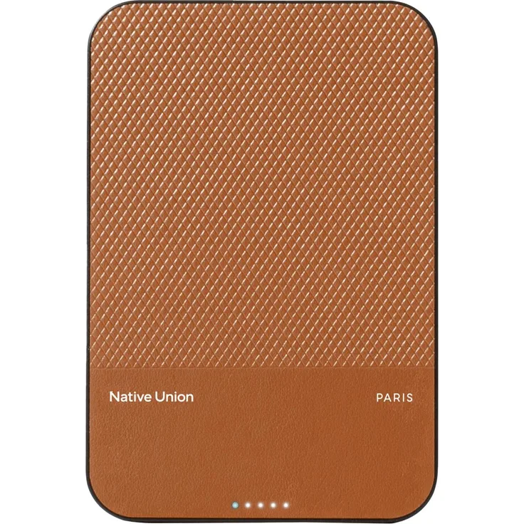 Native Union (Re)Classic Powerbank, Magnet, Qi2, MagSafe, 5000 mAh, USB-C, braun-tangerine