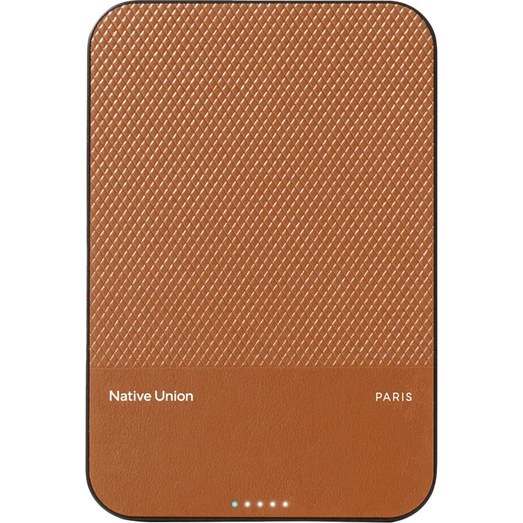 Native Union (Re)Classic Powerbank, Magnet, Qi2, MagSafe, 5000 mAh, USB-C, braun-tangerine