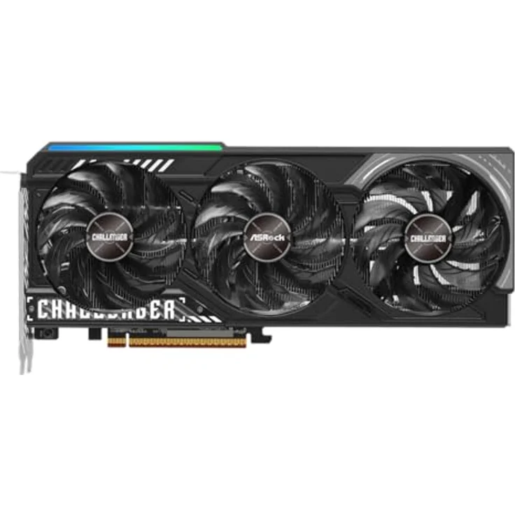 ASRock Radeon RX 9070 Challenger Grafikkarte, 16384 MB GDDR6, Triple-Fan-Kühlerdesign mit RGB-Beleuchtung – Bild 2