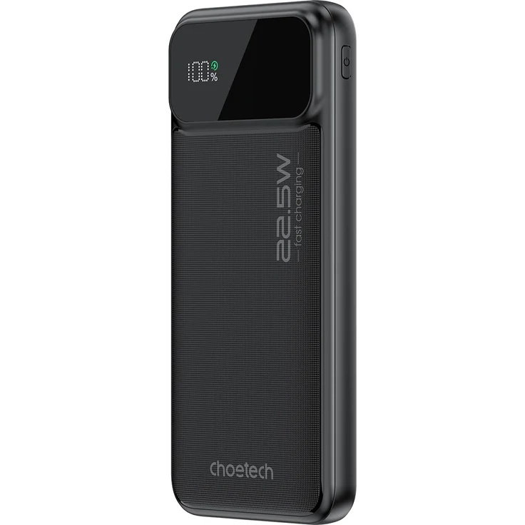 CHOETECH Tragbares Ladegerät B728 10000mAh 22.5W, USB-A/USB-C, Schwarz - Powerbank, Schnellladefunktion