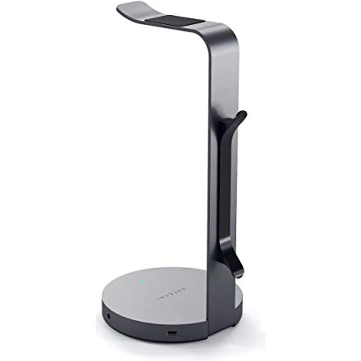 Satechi ST-UCHSHM Kopfhörerständer, Aluminium mit USB-Hub und Ladestation, anthrazit – Bild 4