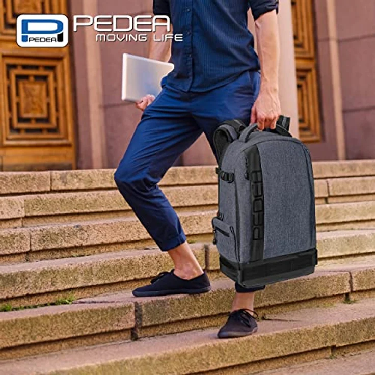 PEDEA DSLR-Kamerarucksack Fashion Fotorucksack für Spiegelreflexkameras mit wasserdichtem Regenschutz und Variabler Inneneinteilung (Rucksack, grau) – Bild 8