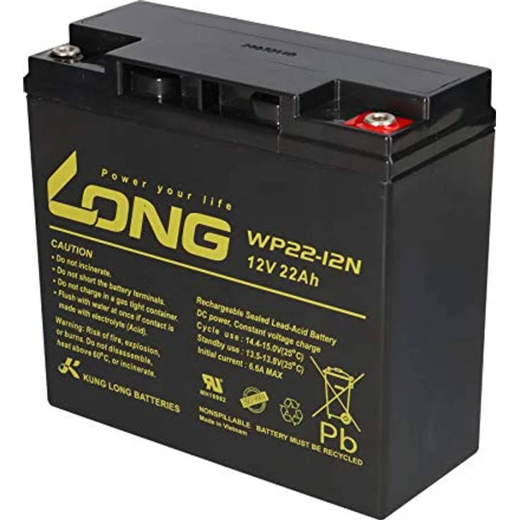 Kung Long WP22-12N 12V 22Ah Batterie AGM Blei Akku wartungsfrei zyklisch – Bild 4