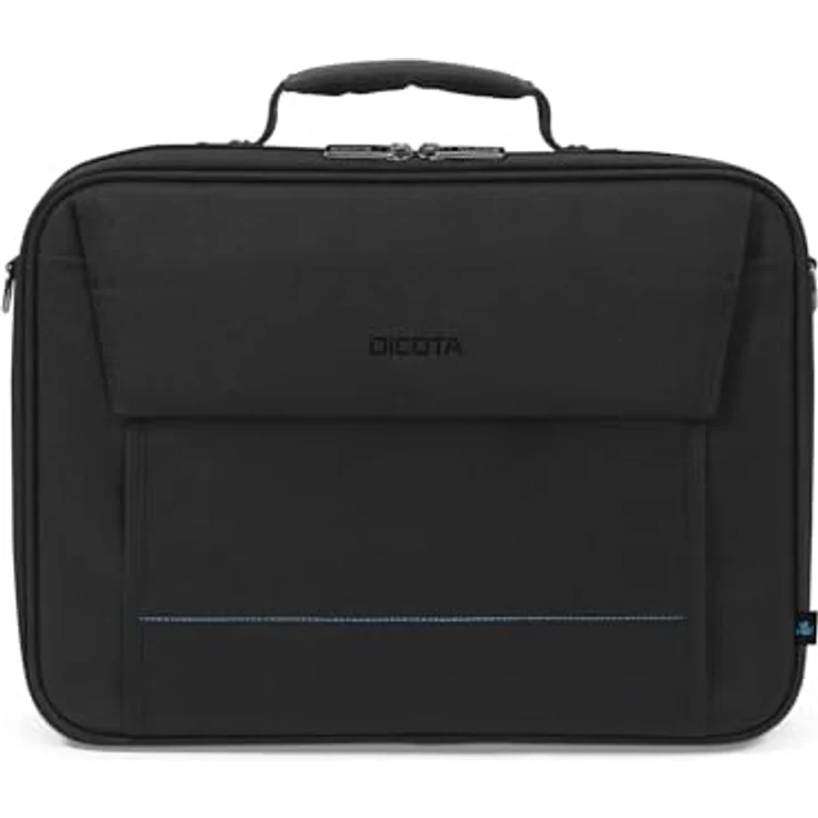 Dicota Sacoche Multi TWO, Notebooktasche für Laptops bis 16 Zoll, Schwarz, leichtes rPET Polyester, mit Trolley-Band und mehreren Fächern – Bild 4