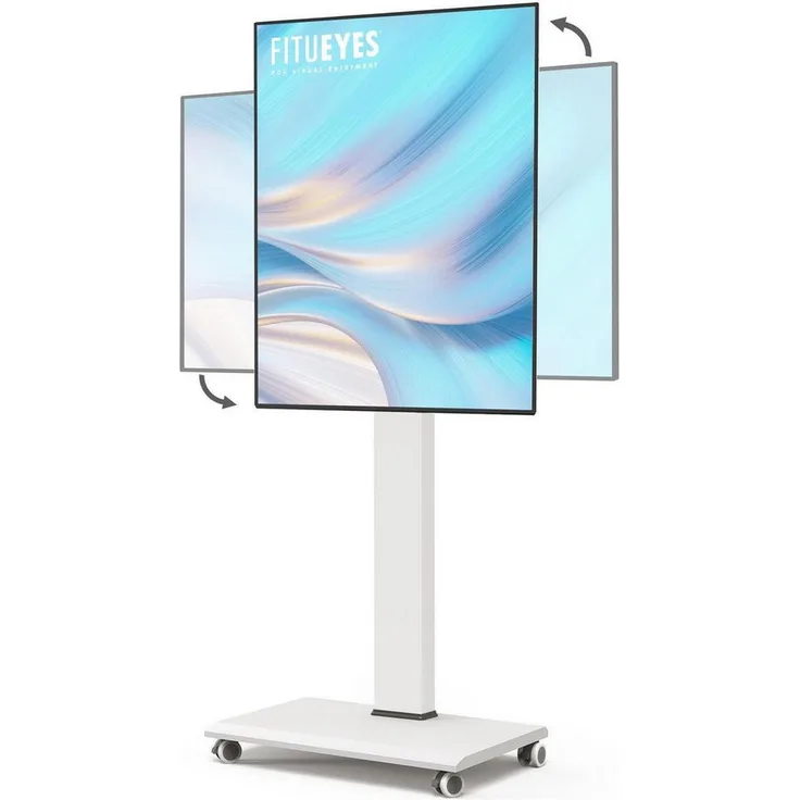 LuxusKollektion Rollbarer TV-Ständer 32-75 Zoll, drehbar und höhenverstellbar, Weiß