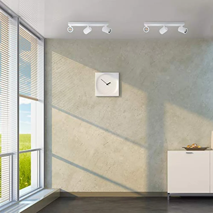 linovum TENJO Deckenstrahler 3 flammig weiß schwenkbar & drehbar mit LED GU10 2W warmweiß 230V – Bild 4