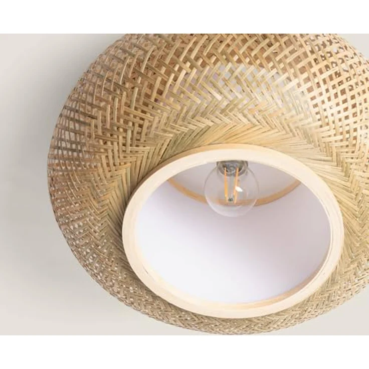 LEDKIA LIGHTING Deckenleuchte Rund Bambus Ø400 mm Denia Natürlich für Wohnzimmer, Küche, Schlafzimmer mit IP20 Schutz und hochwertiger Bambusverarbeitung – Bild 5