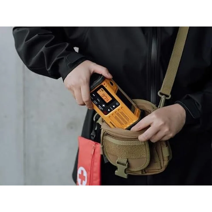 Sangean MMR-88, Hybrid Radio AM/FM/DAB+ mit Taschenlampe, wiederaufladbar, Solarpanel, schwarz-gelb – Bild 8