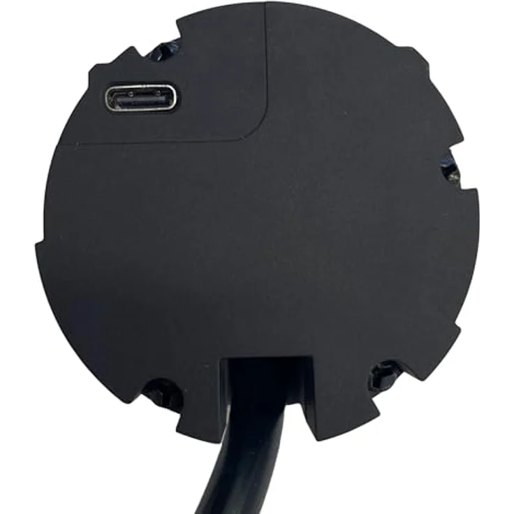 Electraline 62588 Schreibtisch-Steckdosenleiste, Einbausteckdose mit 1 Schuko-Buchse, 2 USB (1 USB Typ C + 1 USB Typ A), 25 W, 2 m Kabel, D60 mm, mit Multimedia-HUB-Funktion – Bild 3