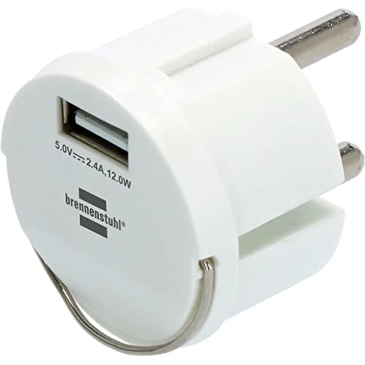 Brennenstuhl USB Steckdosenadapter (USB Ladegerät zum Einstecken in ein Steckdosennest, 2,4A, kompatibel mit IP44 Steckdosen und Kabeltrommeln von Brennenstuhl, flaches Design) – Bild 1