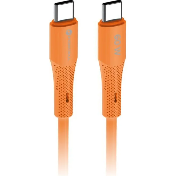 Forcell USB C Kabel C344, 60W PD 3A Schnellladekabel aus Silikon, 1m, QC4.0, orange