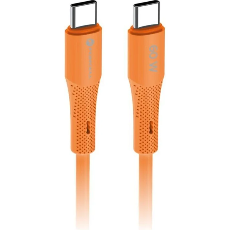 Forcell USB C Kabel C344, 60W PD 3A Schnellladekabel aus Silikon, 1m, QC4.0, orange