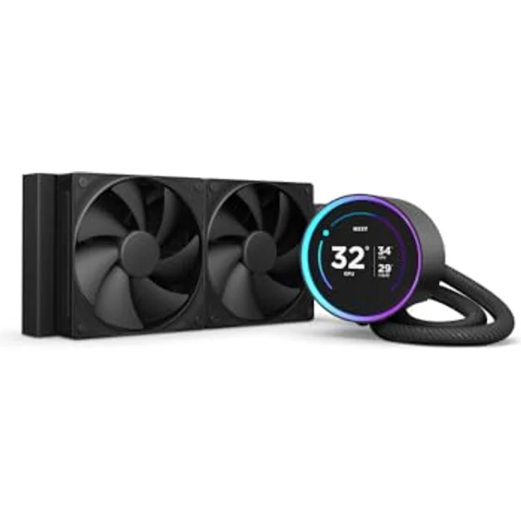NZXT Kraken Elite 240 AIO CPU-Flüssigkeitskühler - 240mm Radiator - 2 x F120P Lüfter - Anpassbares 2,72“ IPS LCD - Schwarz – Bild 1