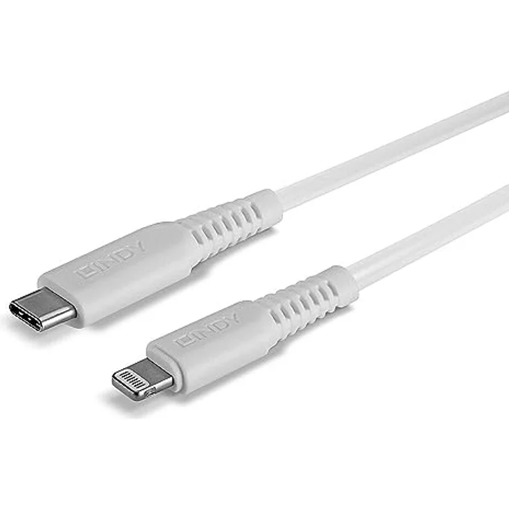 LINDY 31316 [MFi zertifiziert] 1m USB Typ C an Lightning Kabel, weiß – Bild 4