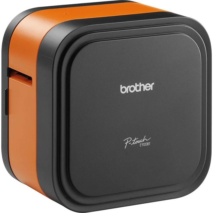 Brother PT-E920BT, Beschriftungsgerät mit Bluetooth 5.0, automatischem Bandabschnitt und 360 DPI, Schwarz/Orange