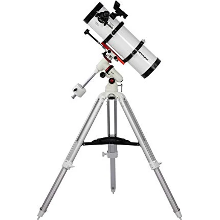 Omegon Teleskop Advanced 130/650 EQ-320, Einsteigerteleskop mit parabolischem Hauptspiegel und stabilem Stativ, LED-Sucher, inklusive zwei Okularen – Bild 3