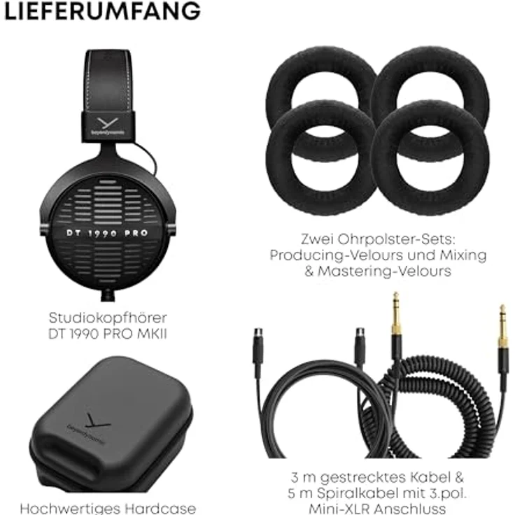beyerdynamic DT 1990 PRO MKII Premium-Tesla-Studiokopfhörer, Offen mit verbessertem TESLA.45-Treiber, Schwarz – Bild 2