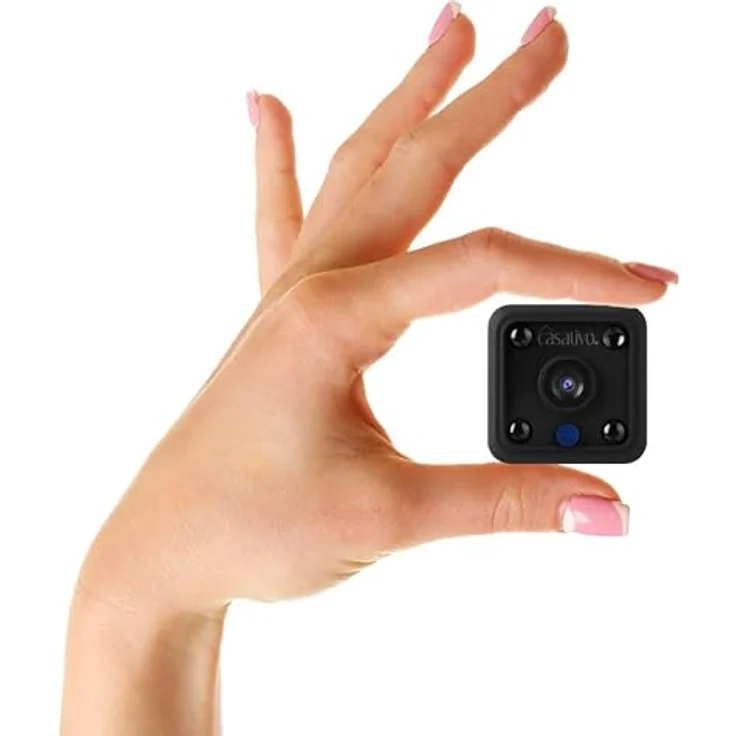 Casativo Micro-IP-Kamera, Akkubetrieb HD 720p, 120° Weitwinkel, Nachtsicht, WLAN, Schwarz – Bild 7
