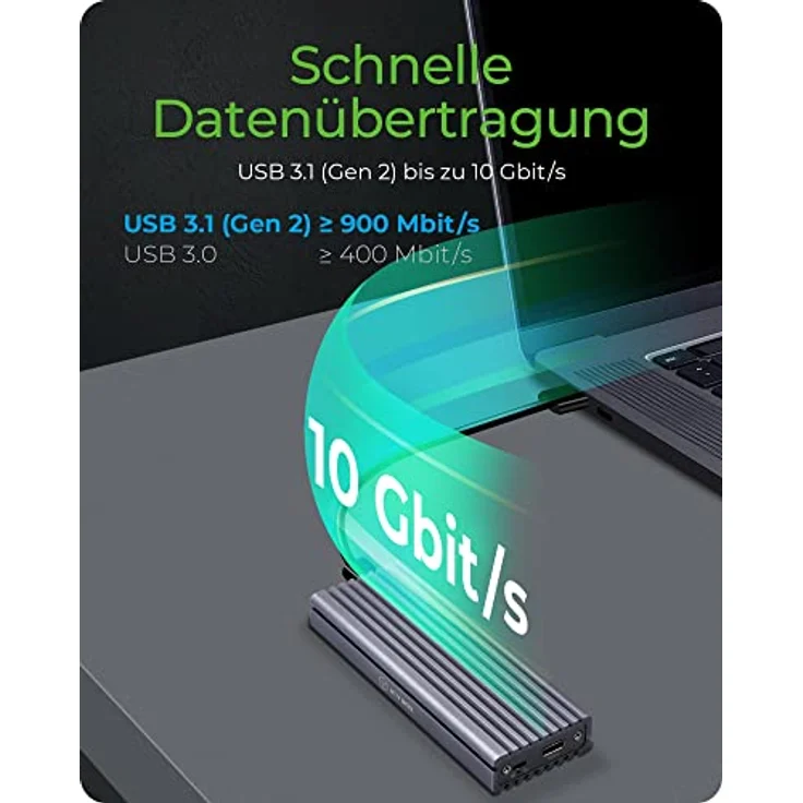 ICY BOX SSD M.2 NVMe Gehäuse, USB 3.1 (Gen2, 10 Gbit-s), Kühlsystem, USB-C, USB-A, PCIe M-Key, Aluminium, grau – Bild 6