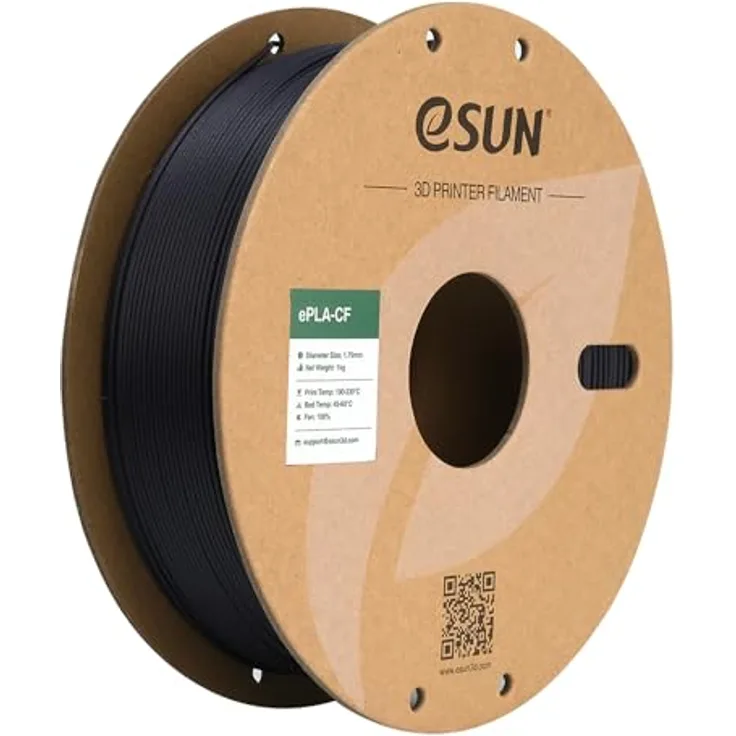 eSUN ePLA-CF Kohlefaser Gefüllt PLA Filament 1.75mm, Maßgenauigkeit +/- 0.03mm, 1KG Spule für FDM 3D Drucker, Lila