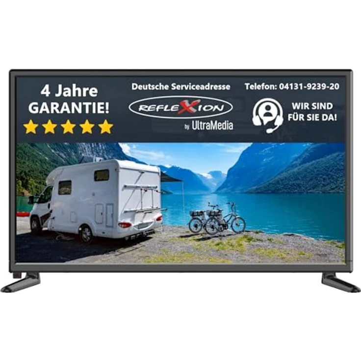 REFLEXION LED2225 LED 55 cm / 22 Zoll, Wohnwagen TV, 12/230 Volt, Full HD, Triple Tuner, DVB-T2HD, DVB-S2, DVB-C, CI+Slot, Aufnahmefunktion (PVR) – Bild 1