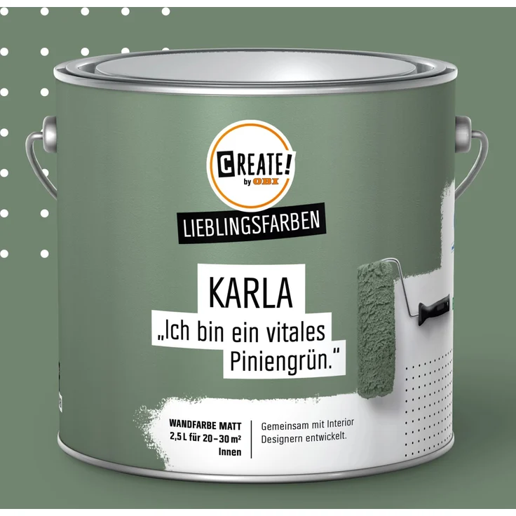 CREATE! by OBI Lieblingsfarben Wandfarbe Karla Piniengrün matt 2,5 l