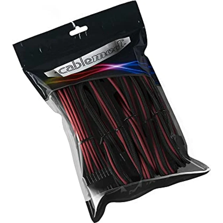 CableMod CM-PCAB-BKIT-NKCR-3PK-R Kabelverlängerungsset, Carbon-Rot – Bild 5