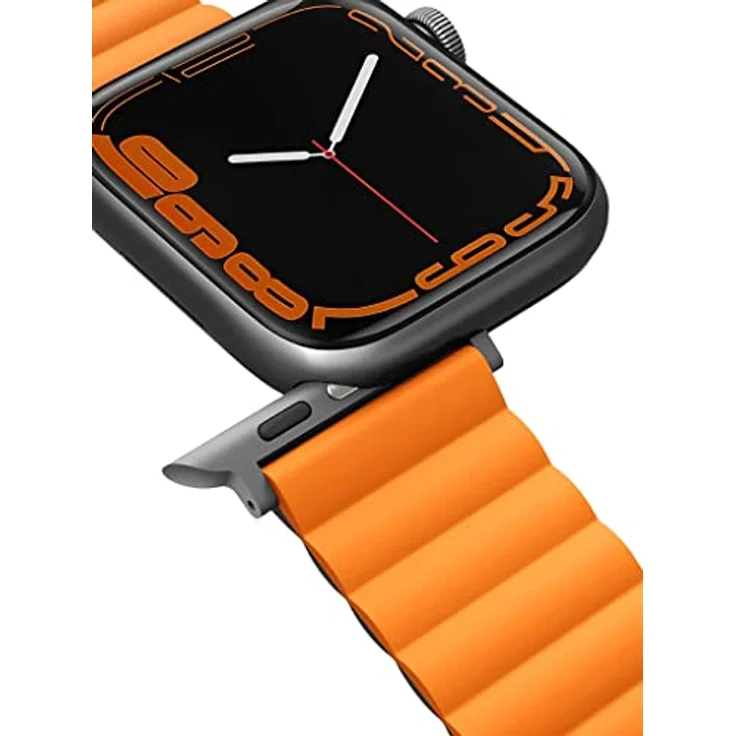 Uniq Revix Uhrenarmband für Apple Watch Series 1-8/SE/Ultra, Reversible Magnetic, Silikon, Orange, 42/44/45/49mm – Bild 8