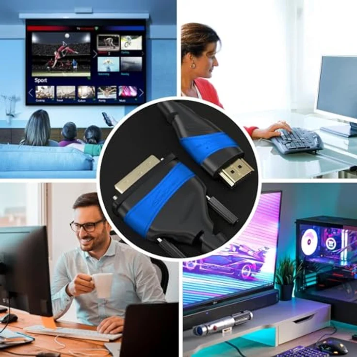 KabelDirekt - HDMI DVI 24+1 Adapterkabel - 0,5m - (DVI-D zu HDMI, 1080p Full HD 3D Highspeed) - TOP Series - Preisvergleich – Bild 3