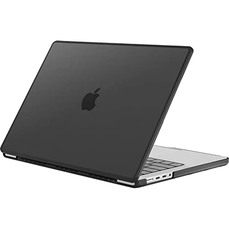 ProCase Hülle für MacBook Pro 16 Zoll 2021 Release A2485 mit M1 Pro/Max Chip, TPU Stoßfest Grenze und Transluzent PC Frosted Rück Case Cover Schutzhülle für MacBook Pro 16 Zoll 2021 – Schwarz