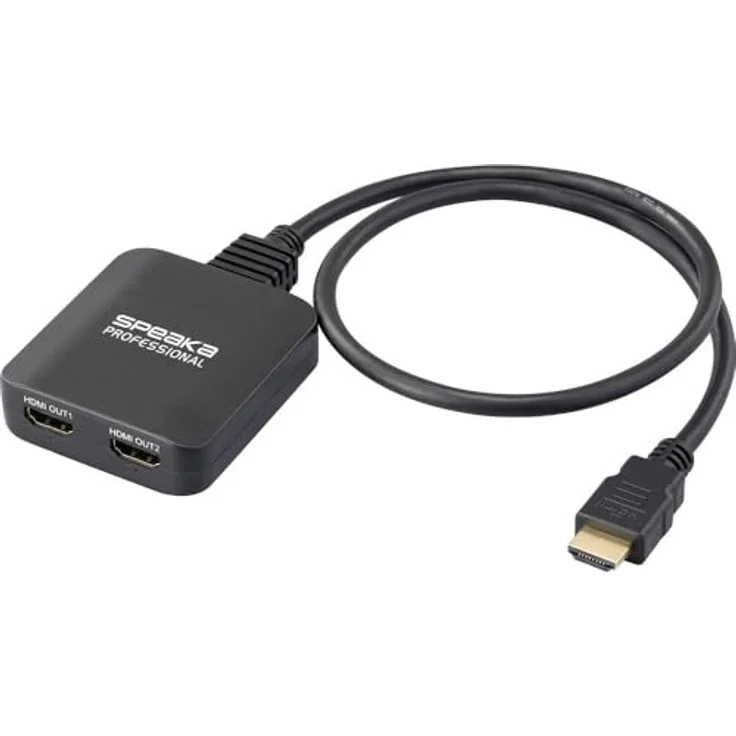 Speaka Professional SP-HDMIS-300 2 Port HDMI-Splitter, Ultra HD-fähig bis 7680 x 4320 Pixel, Schwarz, 48 Gbps, Unterstützung für Dolby Atmos und DTS:X – Bild 2