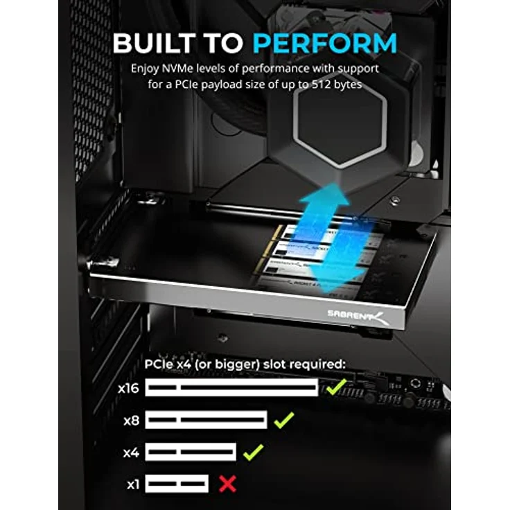 Sabrent 4-Drive NVMe M.2 SSD auf PCIe 3.0 x4 Adapter Karte [PC-P3X4] – Bild 3