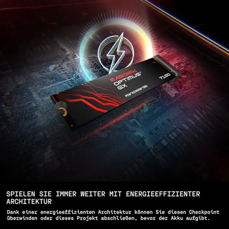 SANDISK Optimus™ GX 7100 NVMe™ Festplatte, 1 TB SSD PCI Express, sequenzielle Geschwindigkeiten bis zu 7.250 MB/s – Bild 4