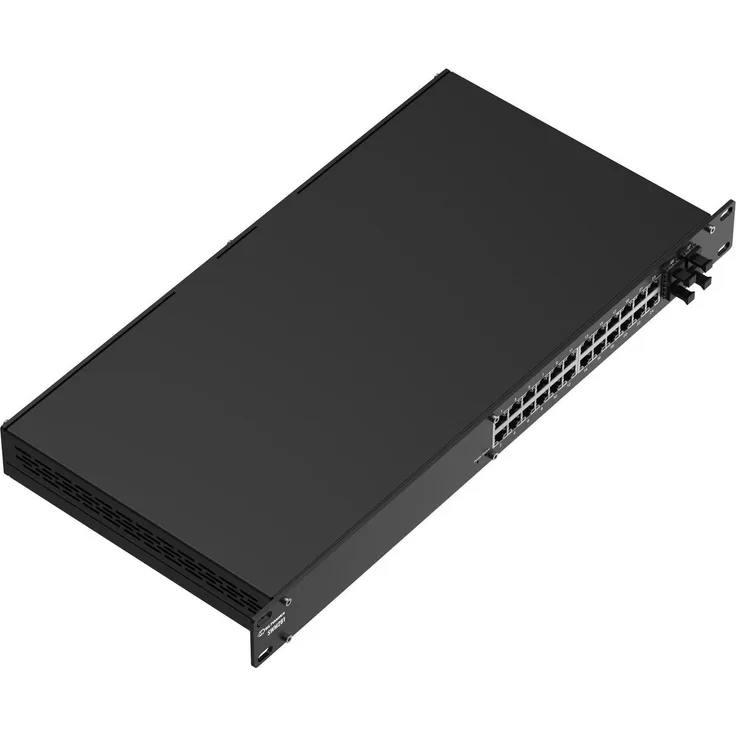 Teltonika SWM281, L2 Managed Gigabit Ethernet Switch mit 24 Ports und 4 SFP-Steckplätzen, Schwarz
