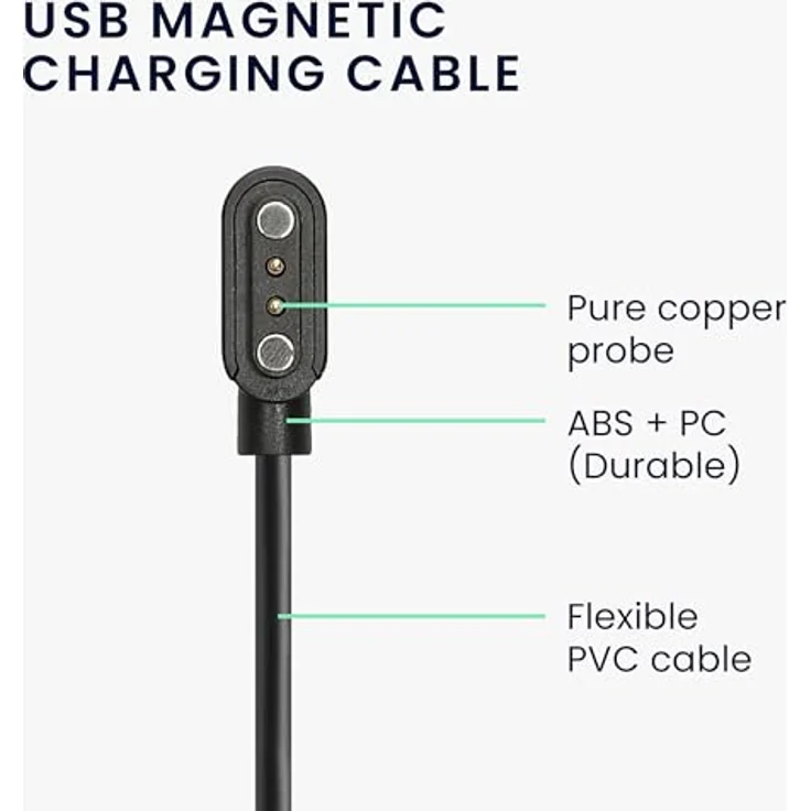 kwmobile USB Kabel Charger für CMF Watch Pro 2 / Watch Pro 1, 100 cm Ersatz-Ladekabel in Schwarz mit schneller Ladegeschwindigkeit – Bild 4