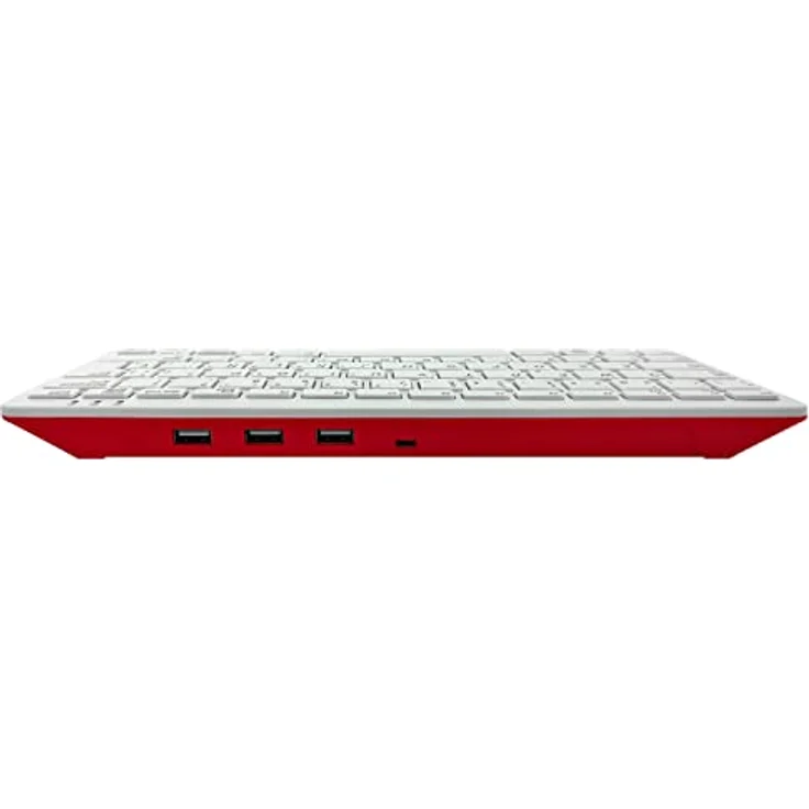 Raspberry Pi offizielle Tastatur, ES-Layout, inkl. 3 Port USB Hub, rot/weiß – Bild 5