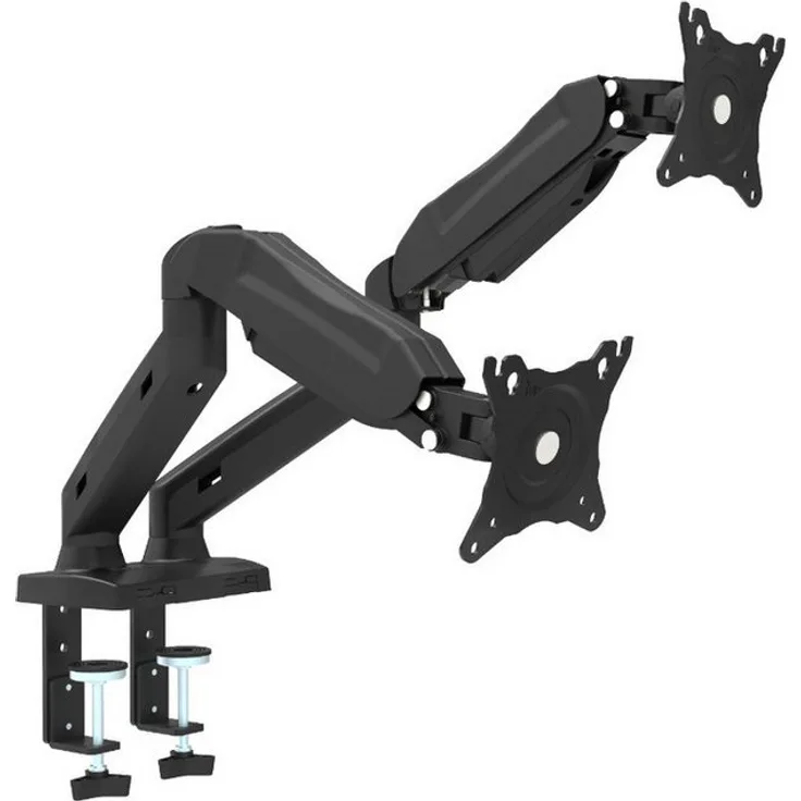 Omega Monitor-Halterung OUPC24D, Dual Full Motion Monitorarm für 2 Monitore bis 27 Zoll mit integriertem Kabelmanagement