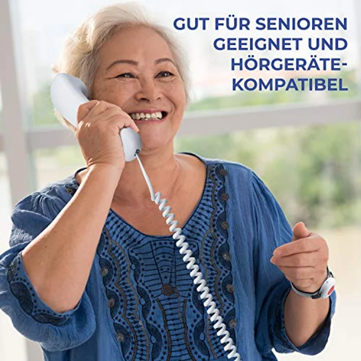 Maxcom Maxom KXT SOS Seniorentelefon, Notruftelefon mit Freisprechfunktion und 25-30 m Reichweite, weiß – Bild 3