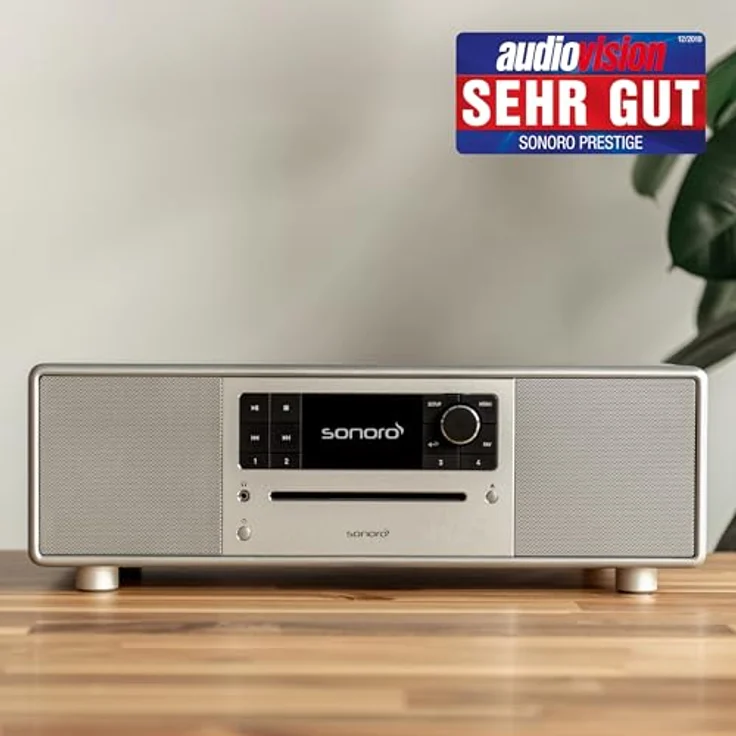 sonoro Prestige Kompaktanlage, CD Player, Bluetooth, Internetradio (UKW, WLAN, DAB Plus, Spotify, Deezer), Silber – Bild 3
