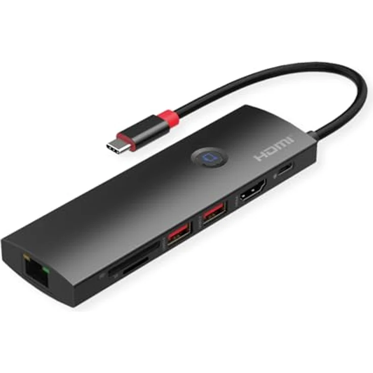 ROLINE USB 3.2 Gen2 Typ C Multiport Dockingstation, HDMI 4K60, 2x USB 3.2 Gen2, 1x USB C PD, 1x Gigabit Ethernet, 1x SD/microSD Kartenleser – Bild 1