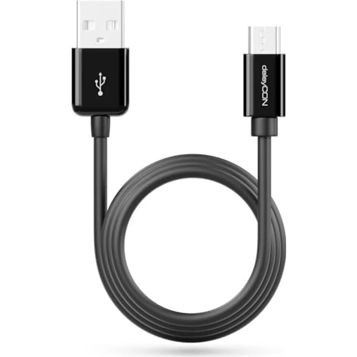 deleyCON 5m Micro USB Ladekabel, High-Speed Lade- und Datenkabel für Android Geräte, Schwarz – Bild 4