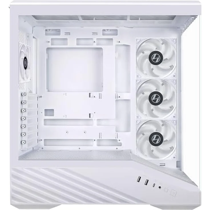 Lian-Li Vector V100 Midi-Tower PC-Gehäuse, ATX/E-ATX, RGB, Tempered Glass, weiss, bis zu 9 Lüfterplätze – Bild 7