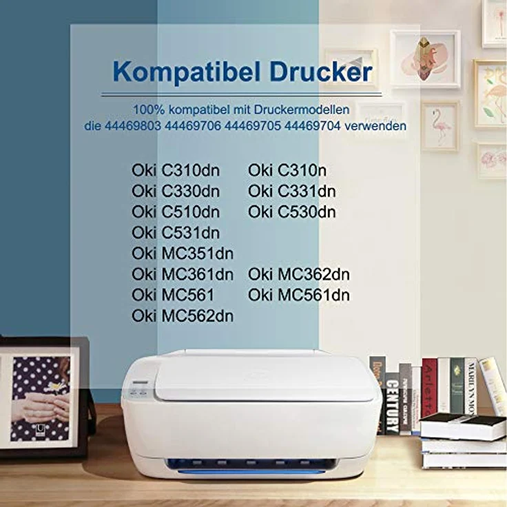 BAISINE 4er-Pack Toner Kompatibel für Oki MC362, 3500 Seiten Schwarz, 2000 Seiten Cyan, Magenta, Gelb (BCMY) – Bild 2