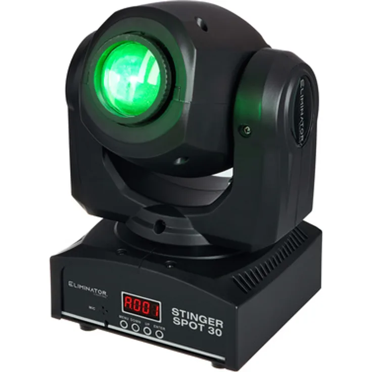 Eliminator Stinger Spot 30, Mini-Moving Head mit 30 W LED, 540° Pan, 190° Tilt, 7 Farben, 7 GOBOs