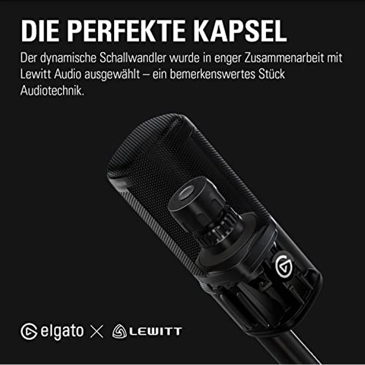 Elgato Wave DX – Dynamisches XLR-Mikro, nierenförmige Richtcharakteristik, unterdrückt Hintergrundgeräusche, Podcasting, Streaming, Broadcasting, kein Booster nötig, für jede Schnittstelle, für Mac/PC – Bild 3