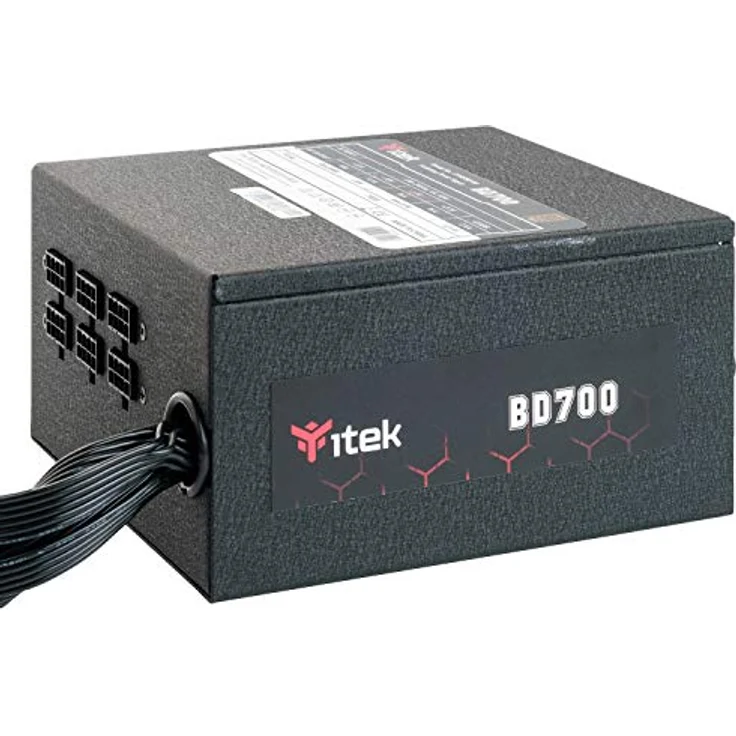 iTek Netzteil für PC ITPSEBD700, 600 Watt, HDB Hydraulic Dynamic Bearing, Aktiver PFC-Schutz, 80 Plus Bronze Effizienz, schwarz – Bild 1